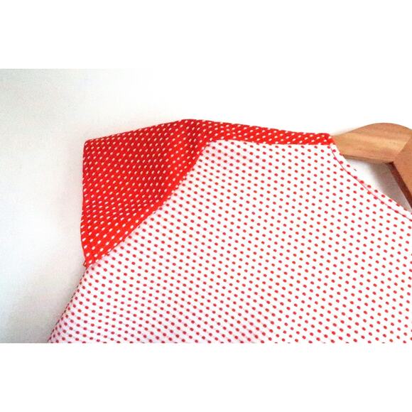 GAY GIBSON Vintage 1960s Polka Dot Swiss Dot Wrap Tie V-Neck Crop Top Blouse S - Picture 10 of 10